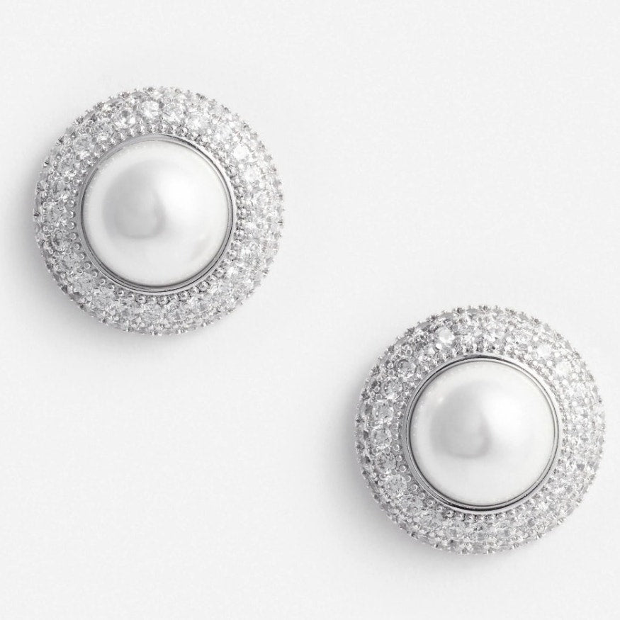 Small Crystal Pearl Earrings