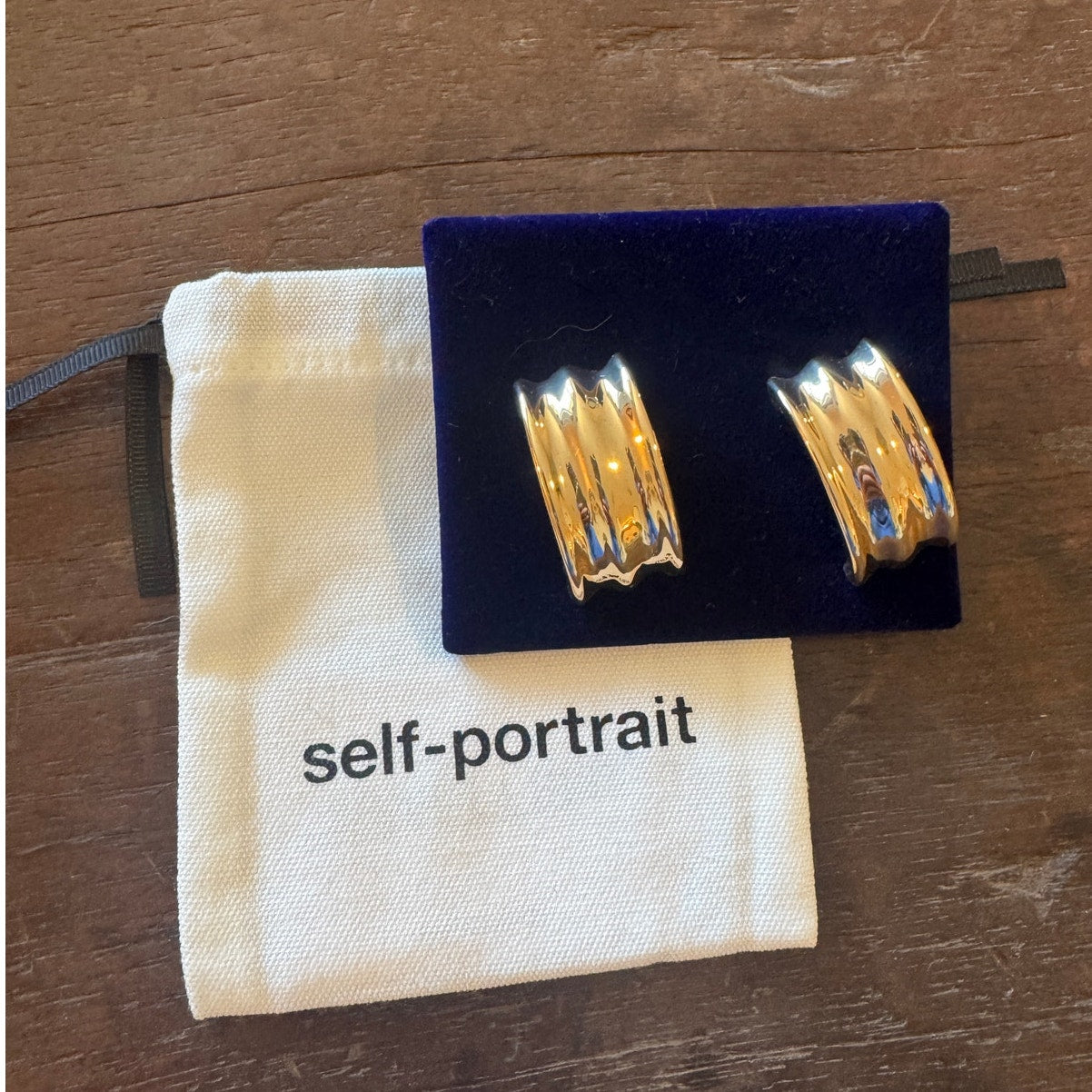 Gold Ridged Earrings