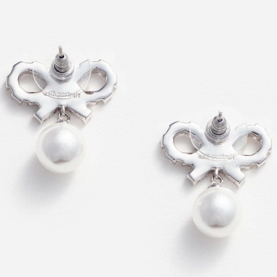 Micro Bow Pearl Earrings