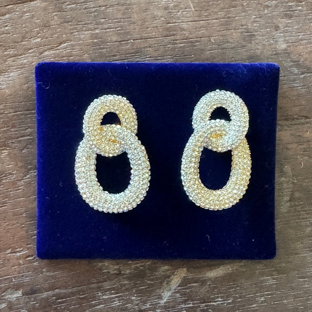 Gold Crystal Link Earrings