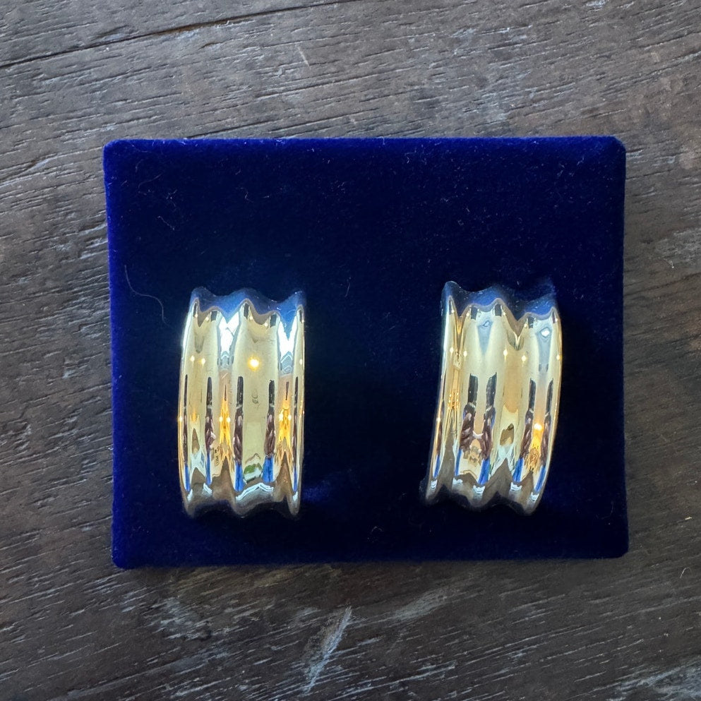 Gold Ridged Earrings