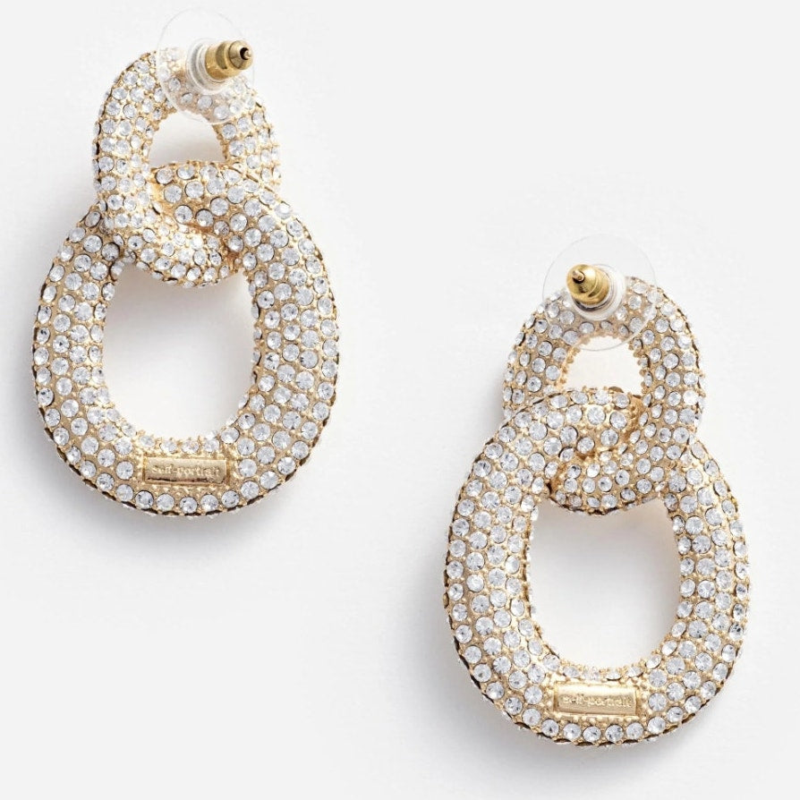 Gold Crystal Link Earrings