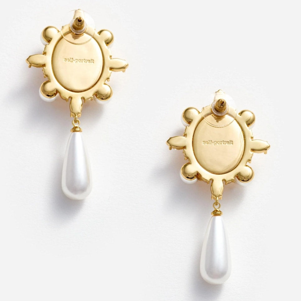 Gold Pearl Droplet Earrings