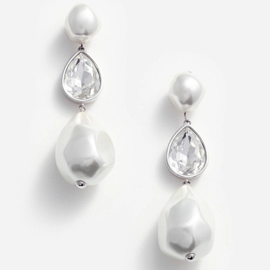 Pearl Crystal Droplet Earrings
