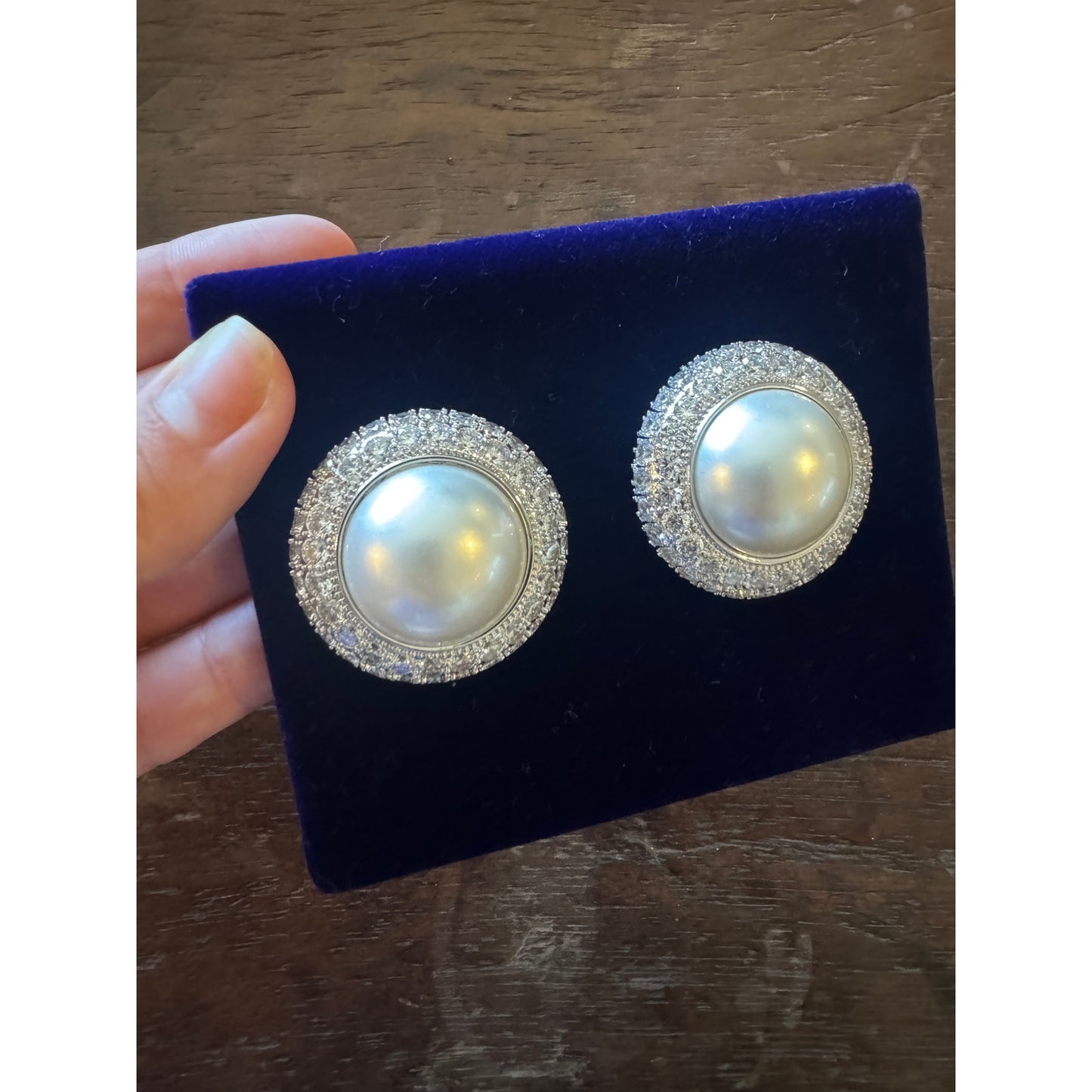Small Crystal Pearl Earrings