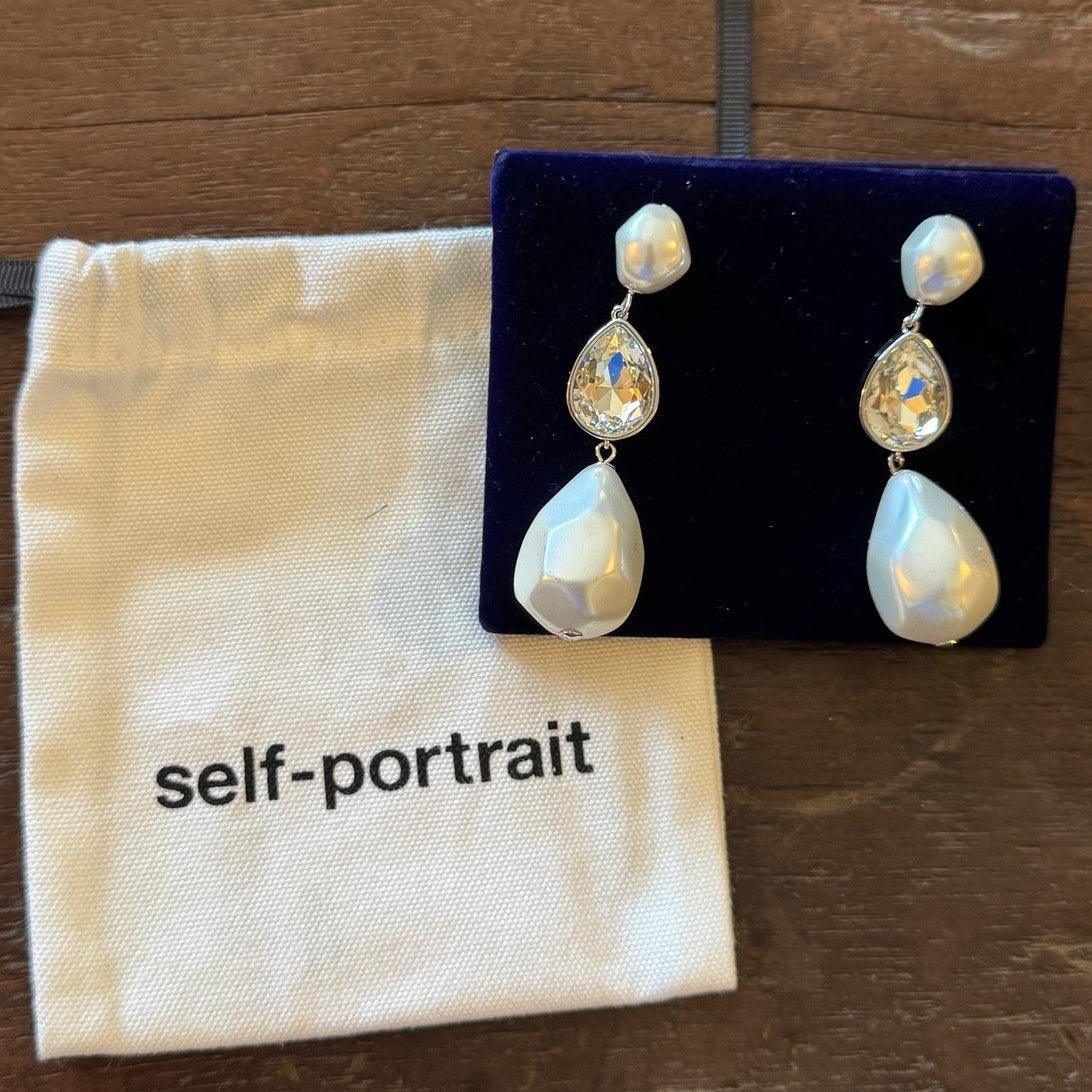 Pearl Crystal Droplet Earrings