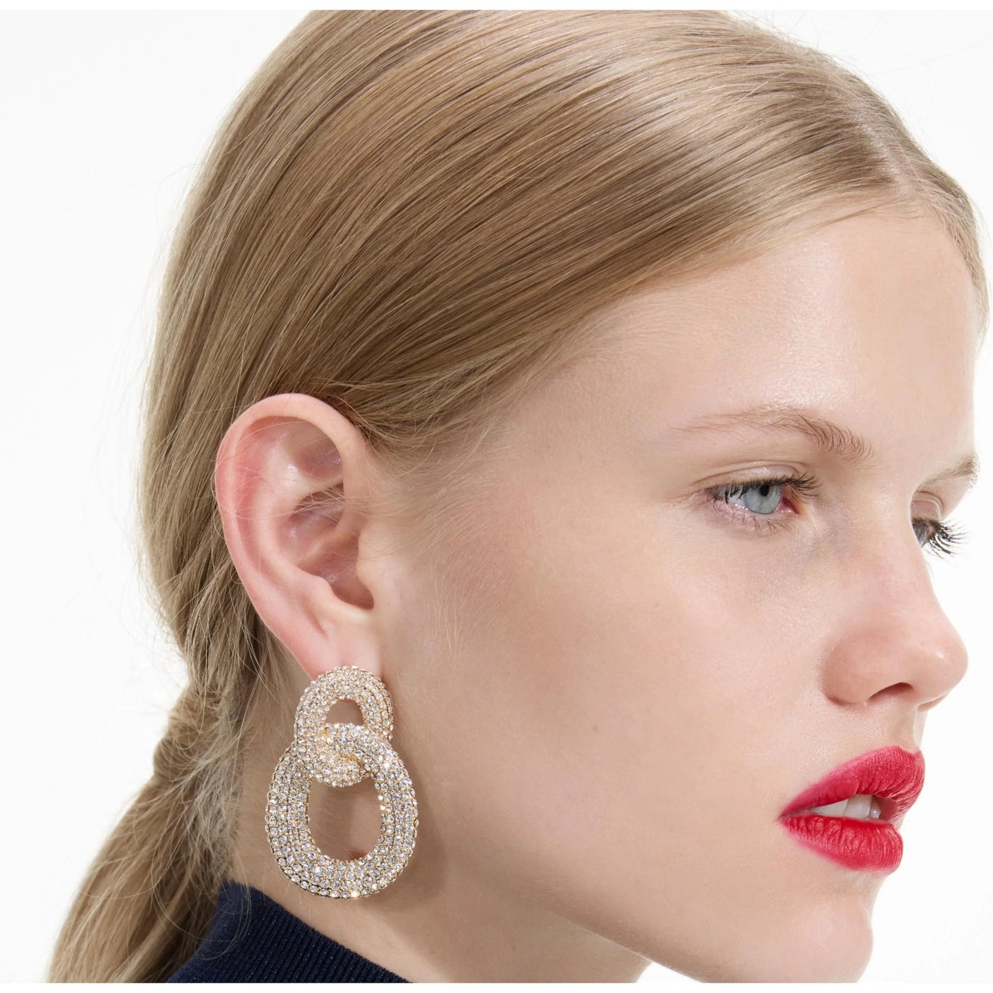 Gold Crystal Link Earrings