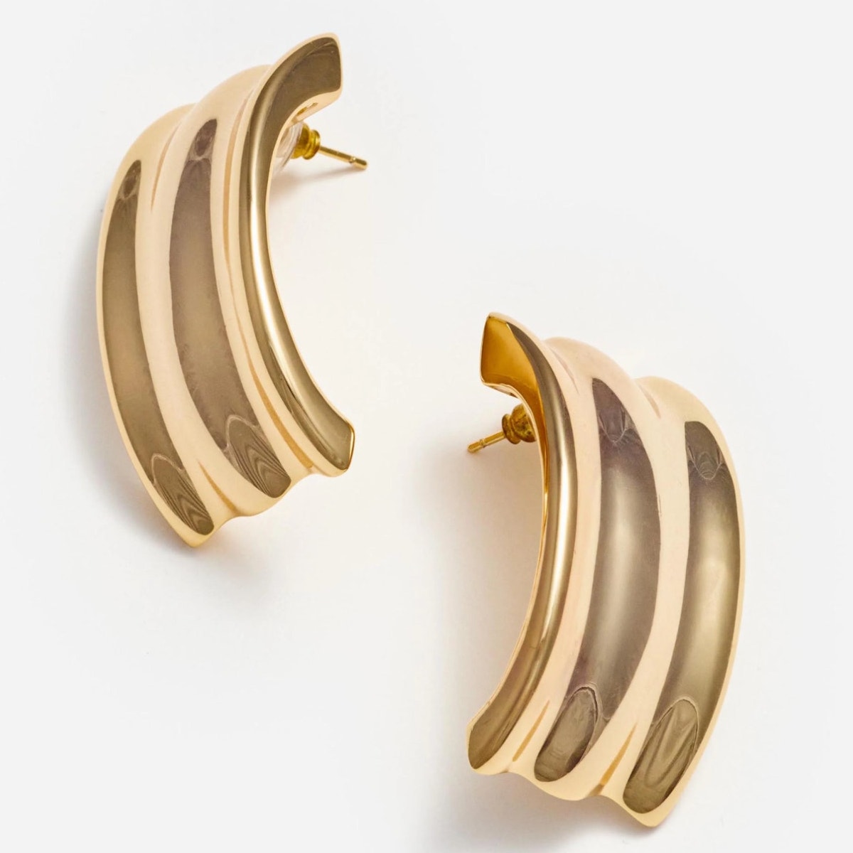 Gold Ridged Earrings