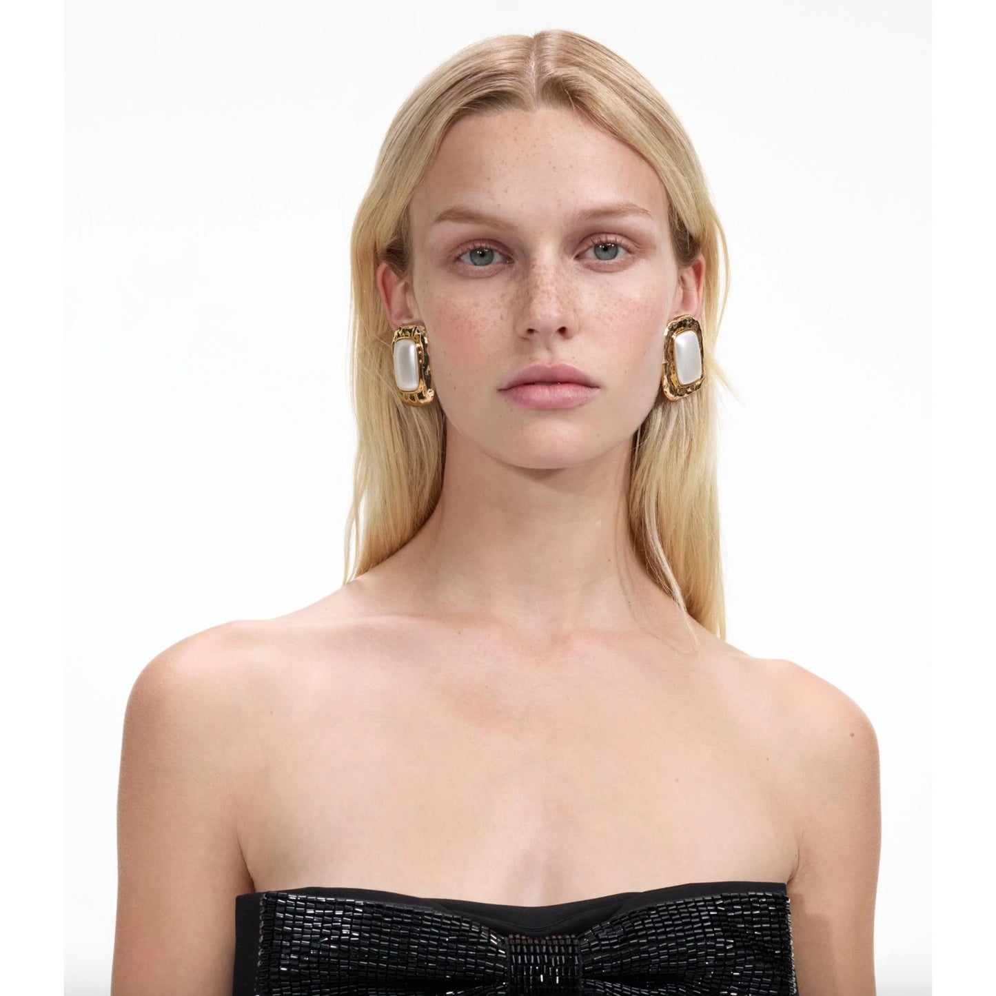 Mottled Gold Pearl Earrings