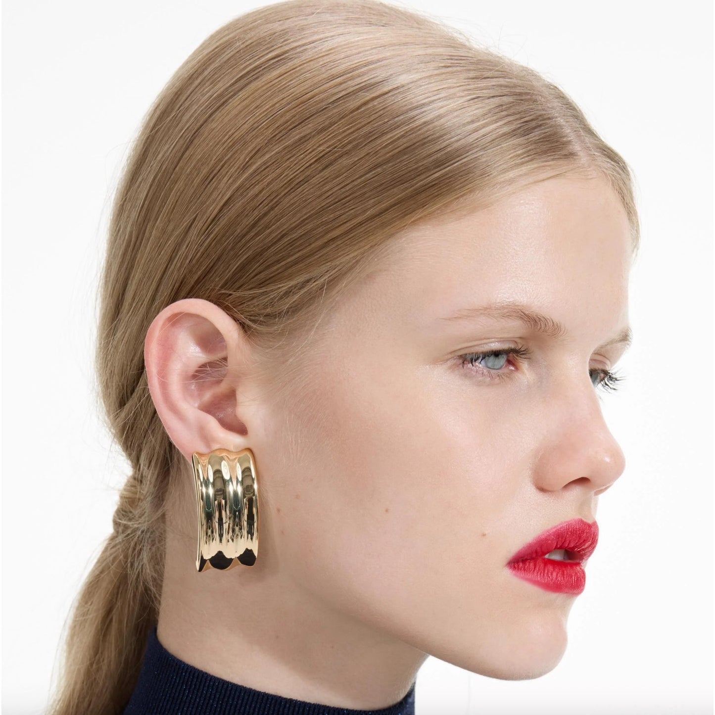 Gold Ridged Earrings
