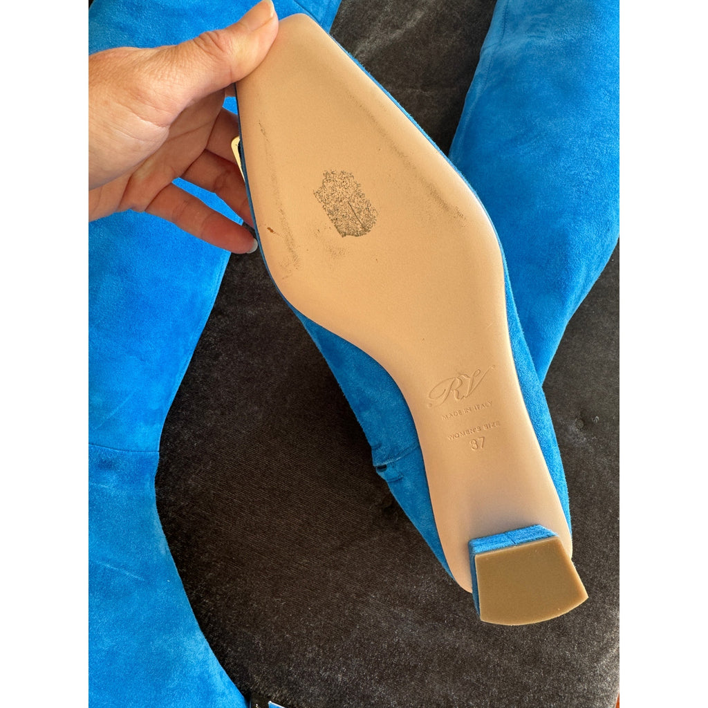 Over-the-Knee Suede Buckle Boots