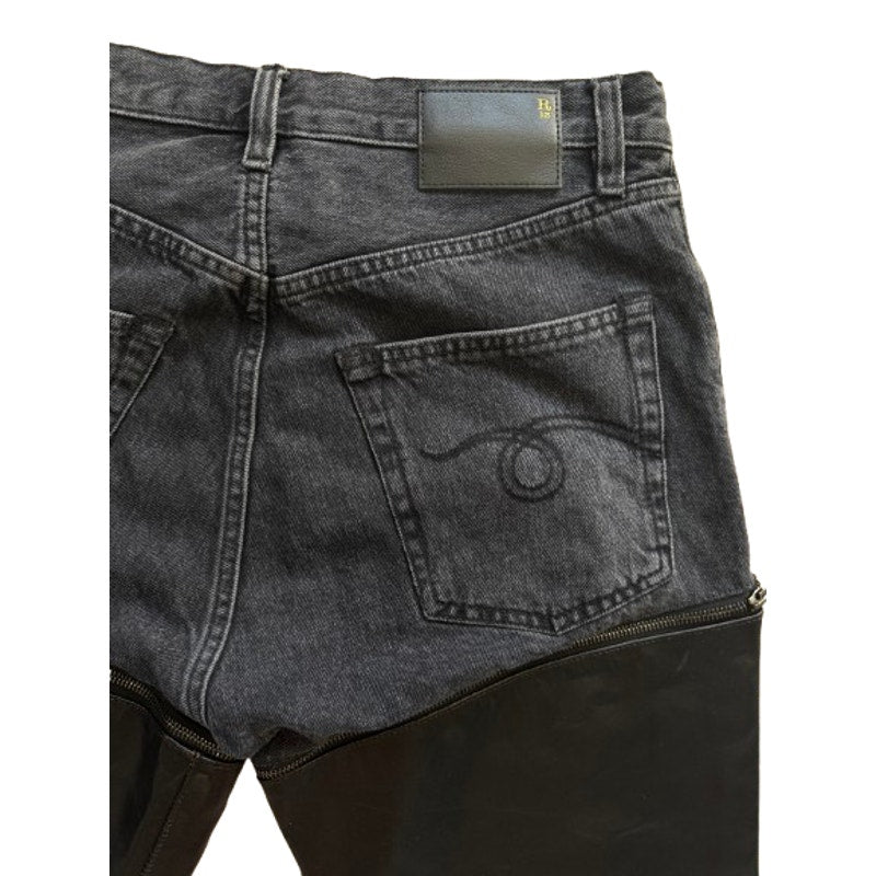 Black Leather Zip Off Axl Slim Pants