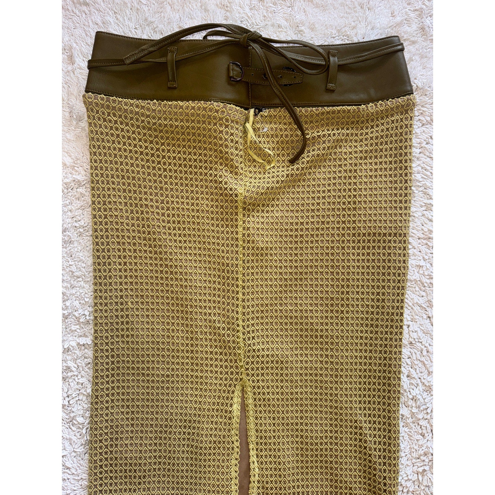 Diamond Lace Belted Column Skirt