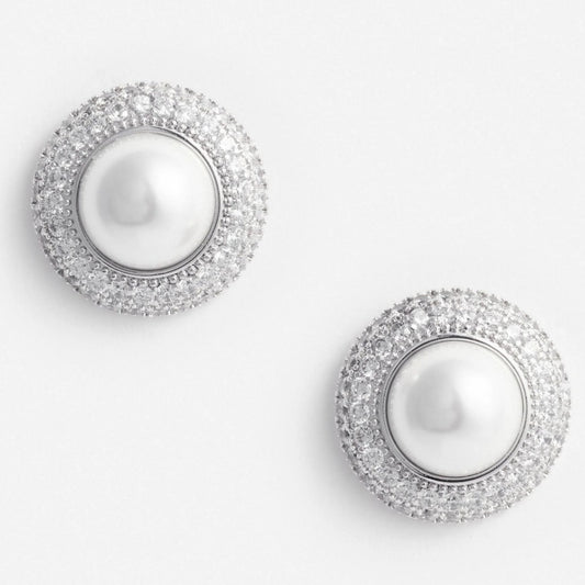 Small Crystal Pearl Earrings
