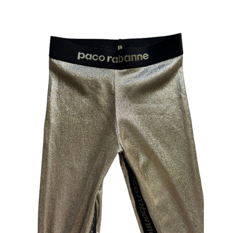 Metallic Gold Stretch-Jersey Leggings