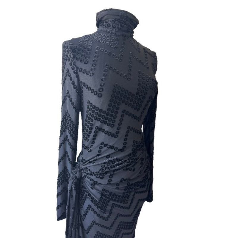 Eyelet Embroidered Jersey Dress with Twist Detail