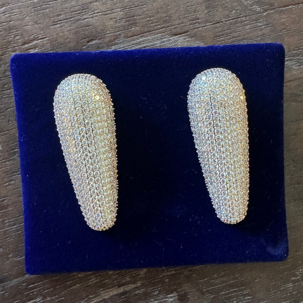 Gold Crystal Bar Earrings
