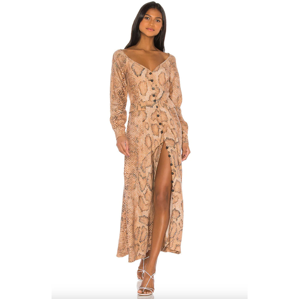 Silvana Snake-Print Midi Dress