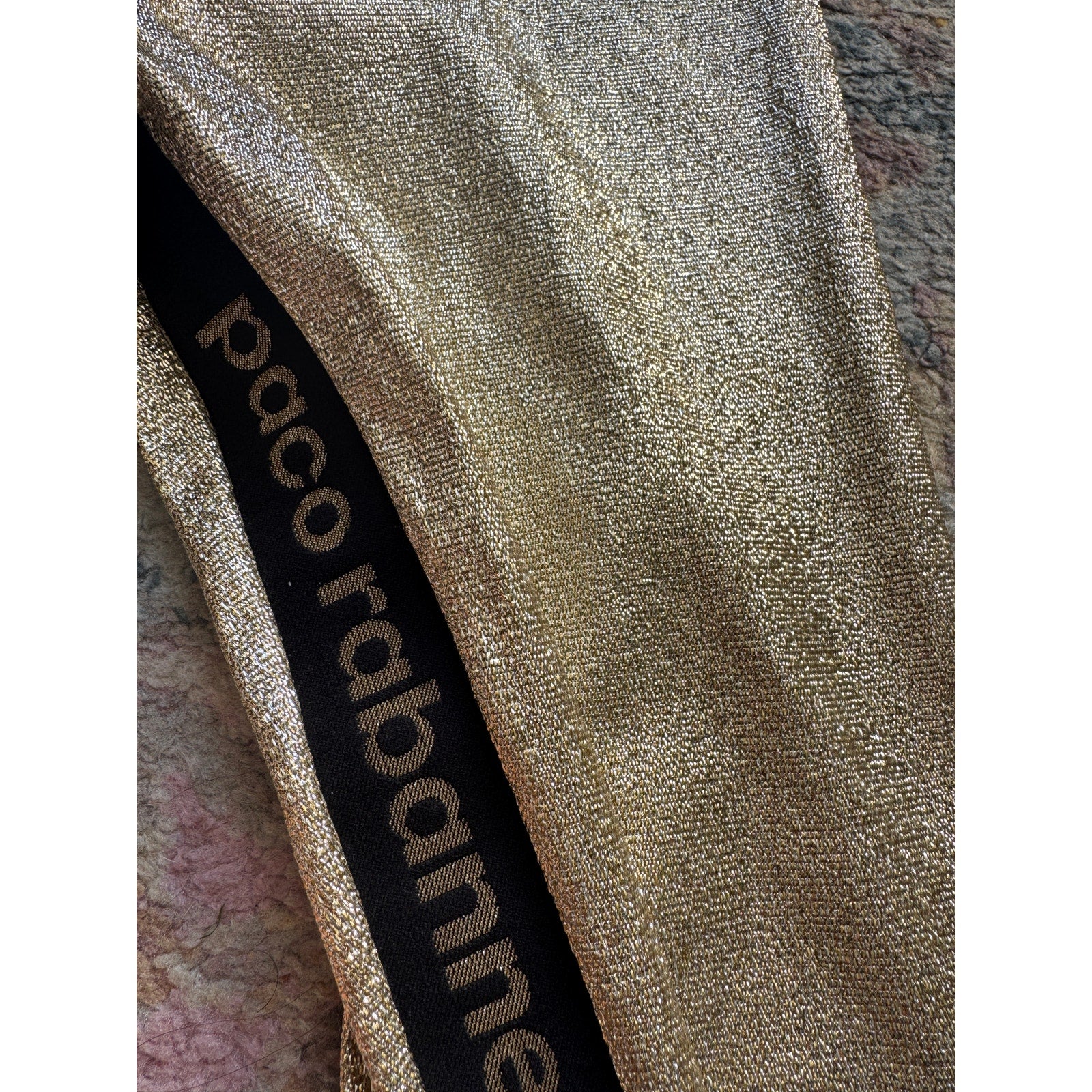 Metallic Gold Stretch-Jersey Leggings