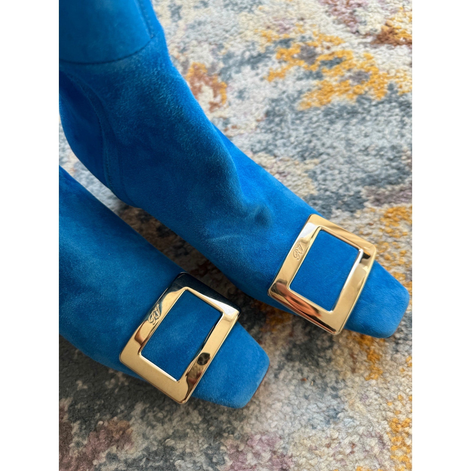 Over-the-Knee Suede Buckle Boots