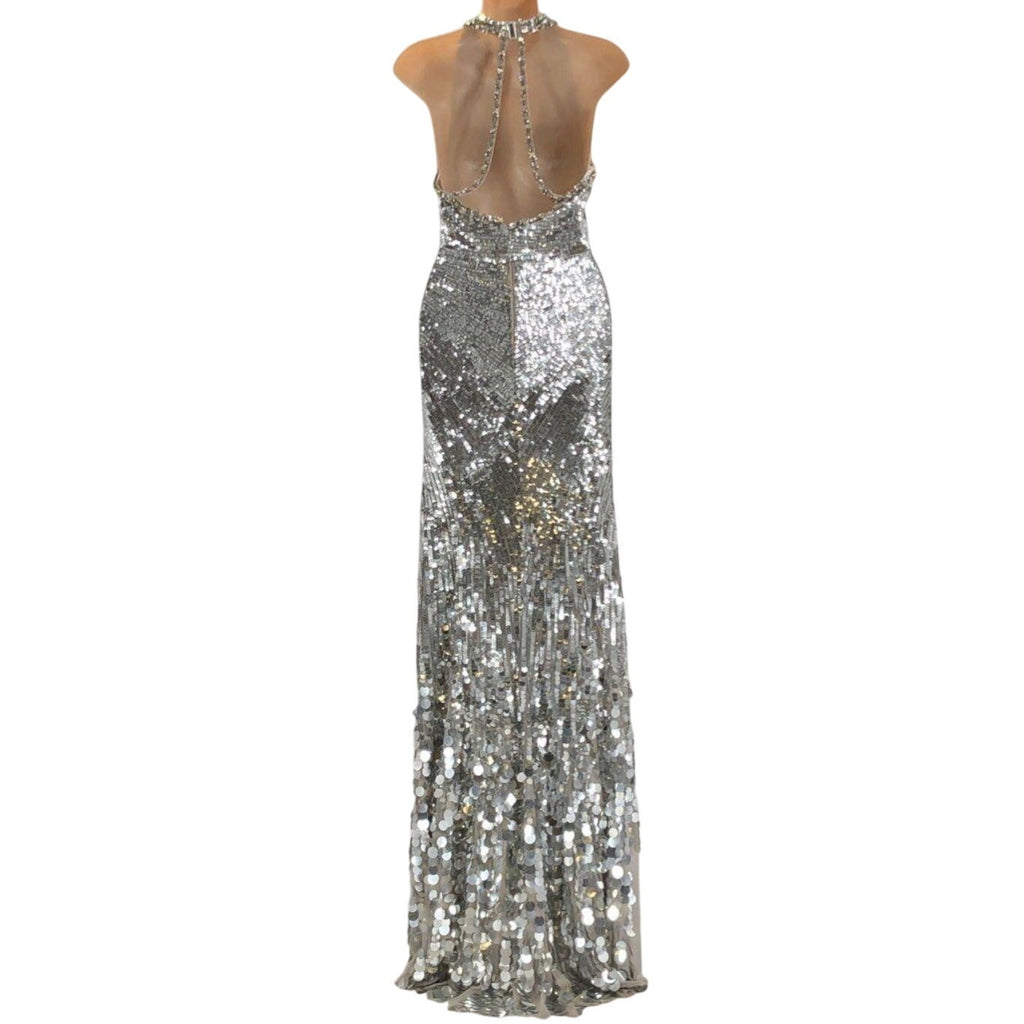 Mars Sequin-embellished Halterneck Gown
