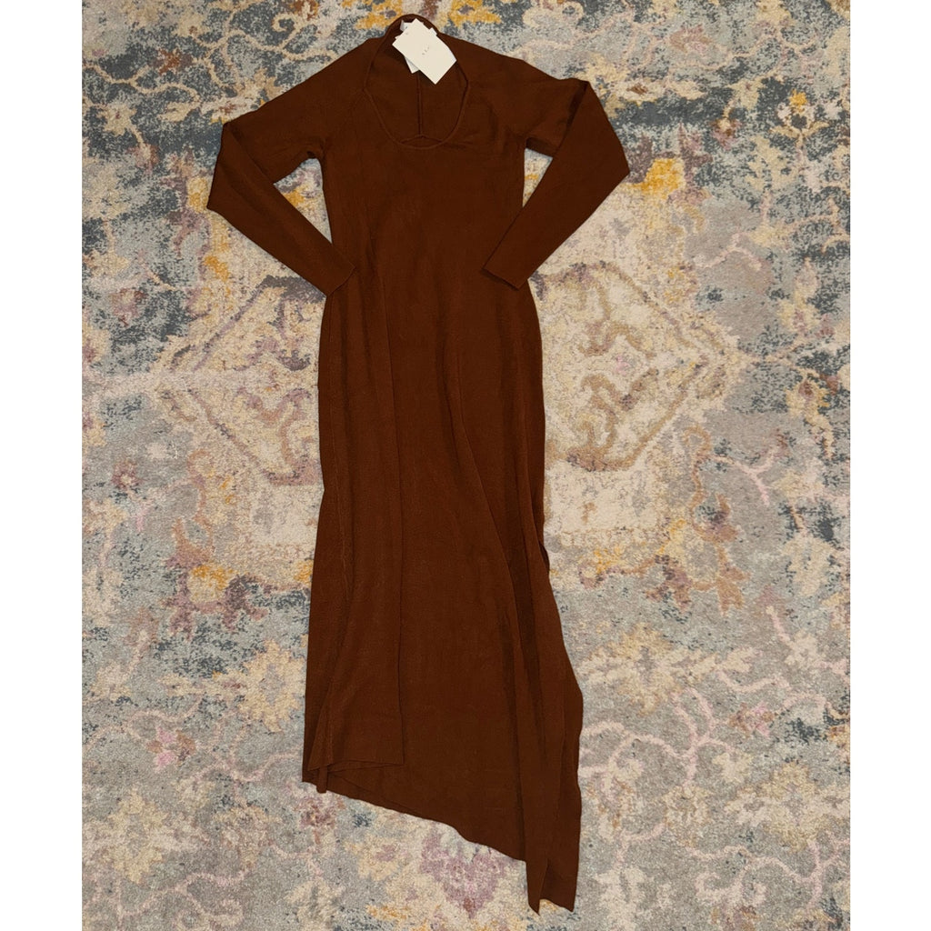 Harvey Asymmetrical Rib-Knit Dress