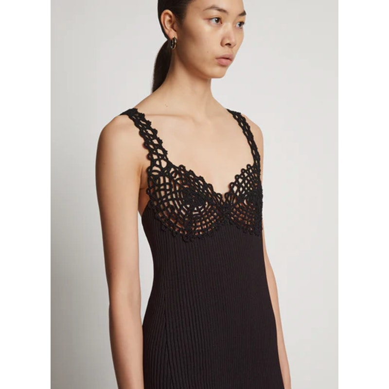 Embroidered Viscose Knit Dress