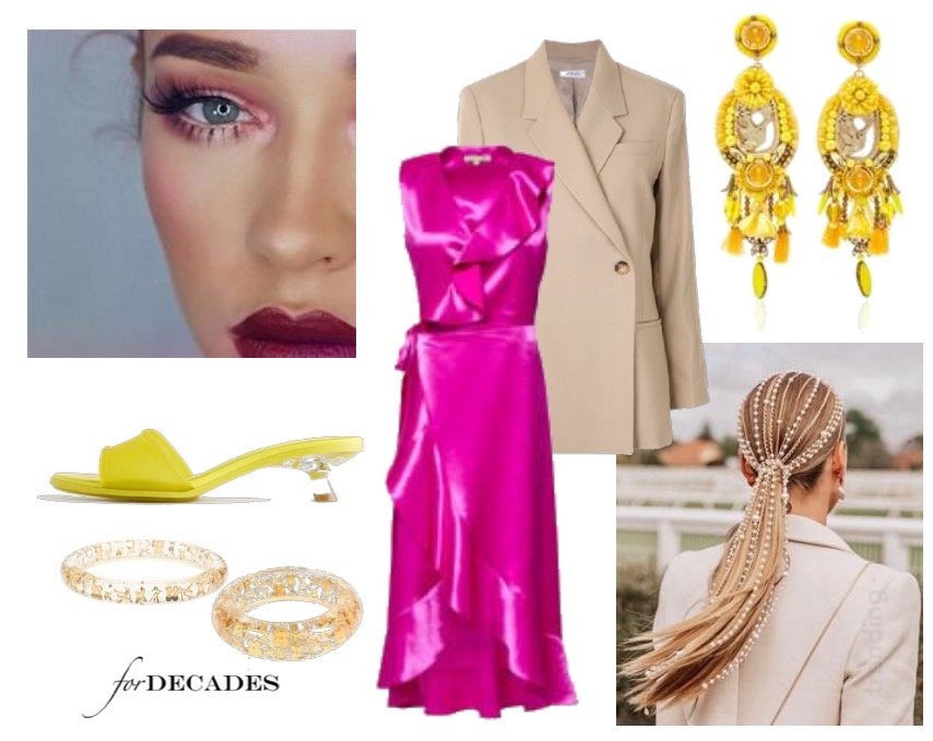 Ripple Ruffle Detail Satin Wrap Dress