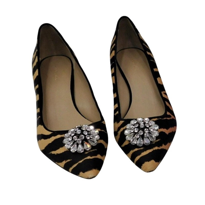 Animal Print Heels with Rhinestone