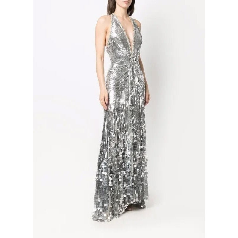 Mars Sequin-embellished Halterneck Gown