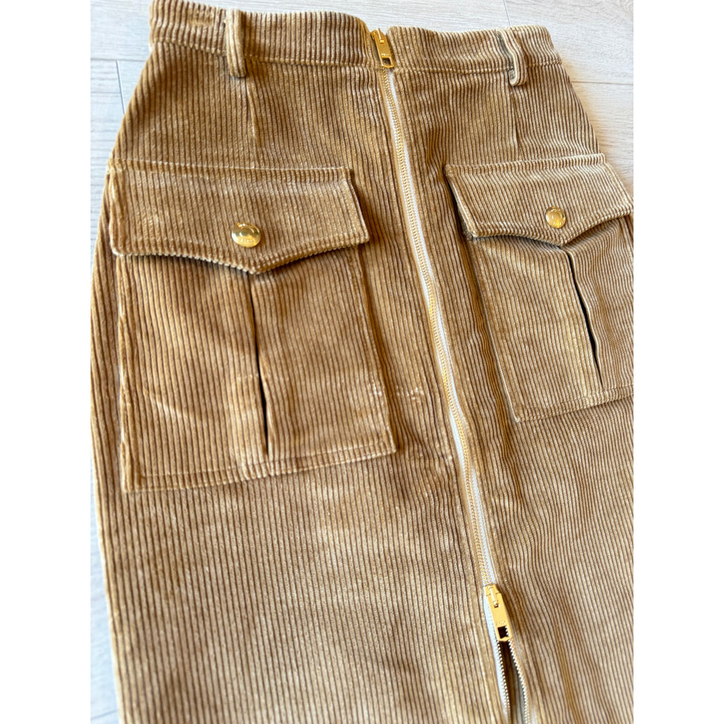 Corduroy Midi Pencil Skirt