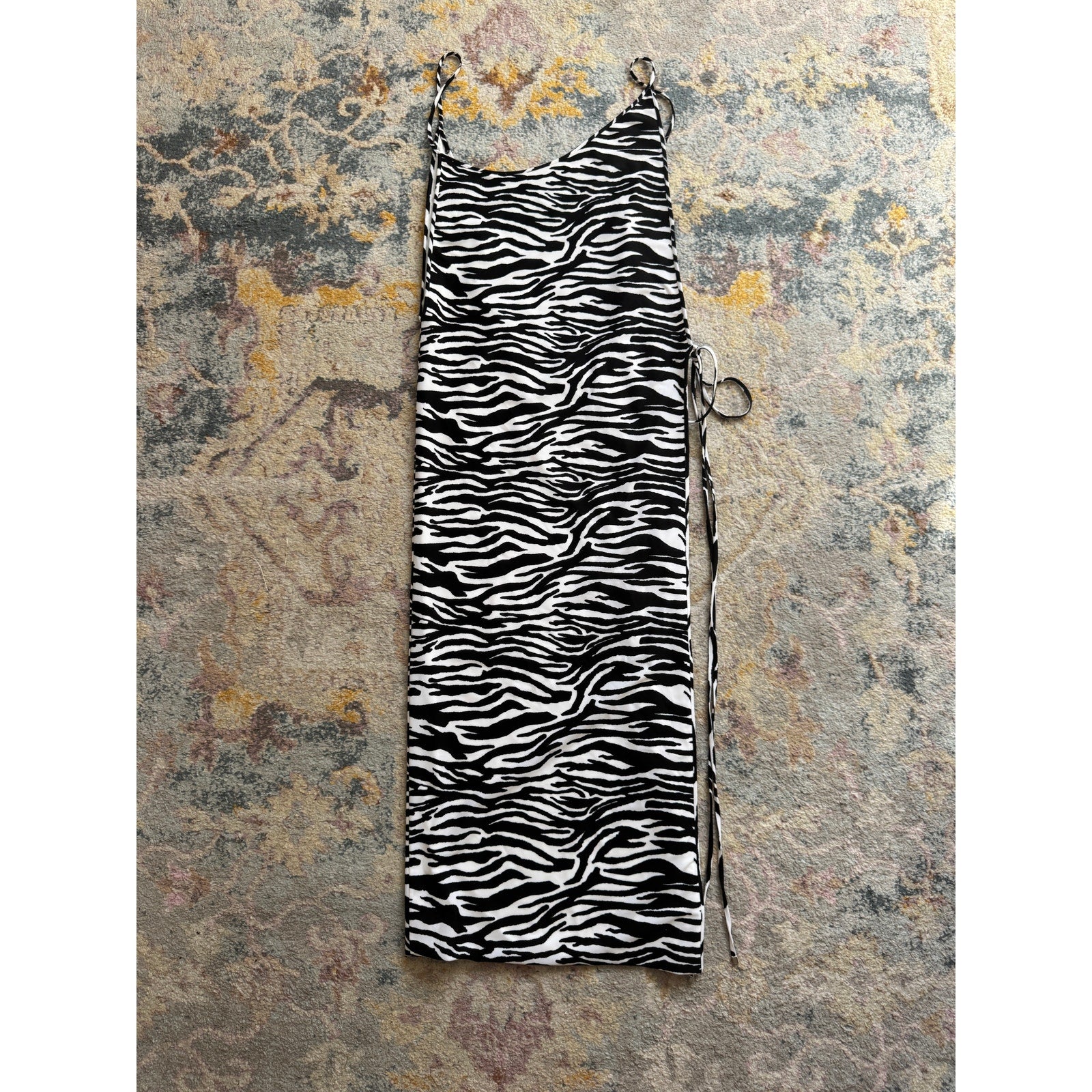 White & Black Midi Dress