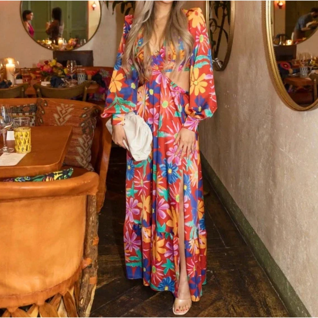 Aster Long Sleeve Cut-Out Dress