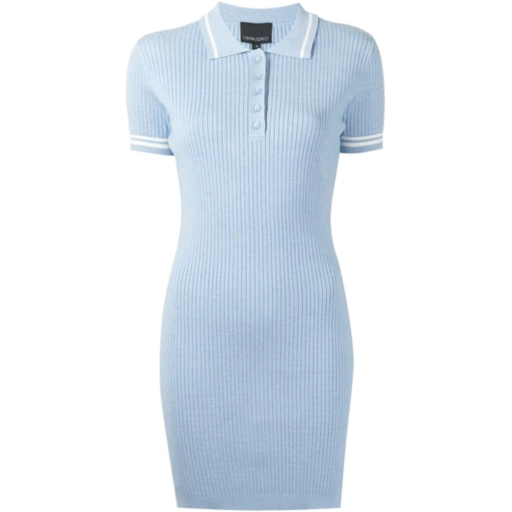 Aqua Rib Knit Mini Dress