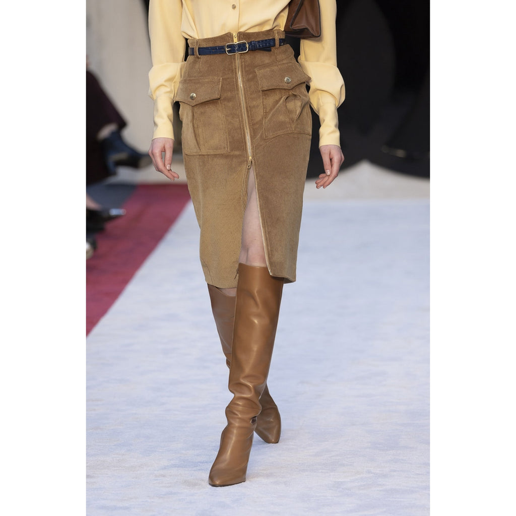 Corduroy Midi Pencil Skirt