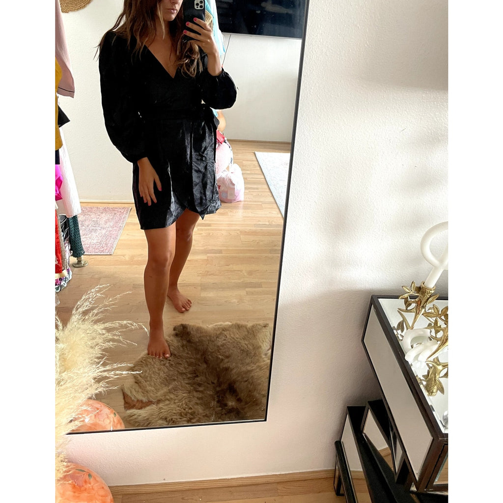 Ariel Lamé Mini Wrap Dress