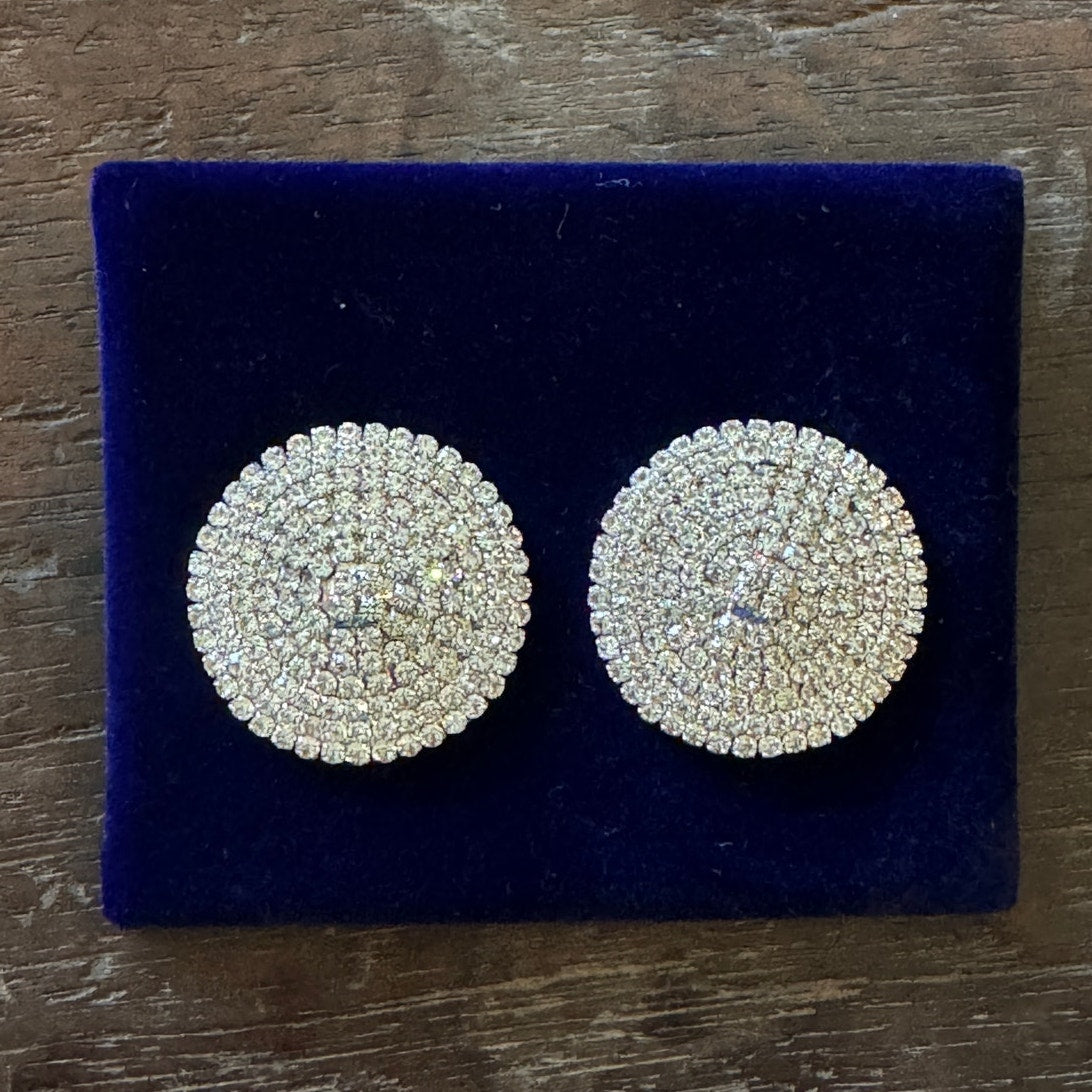Large Round Crystal Earrings