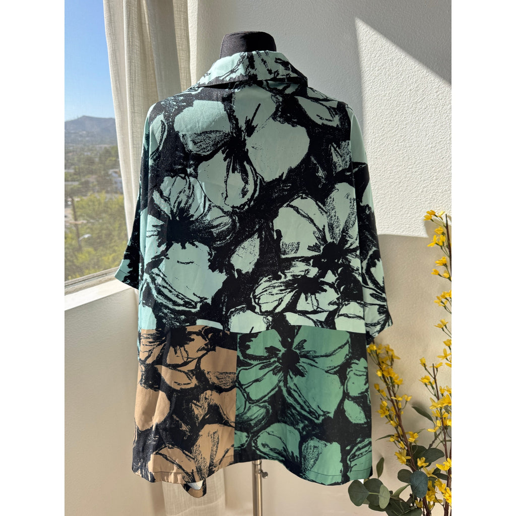 Luna Floral Colorblock Recycled Blend Top