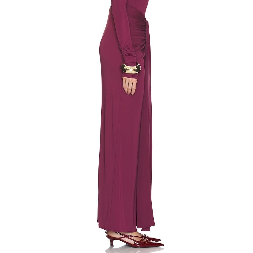 Matte Jersey Long Wrap Skirt