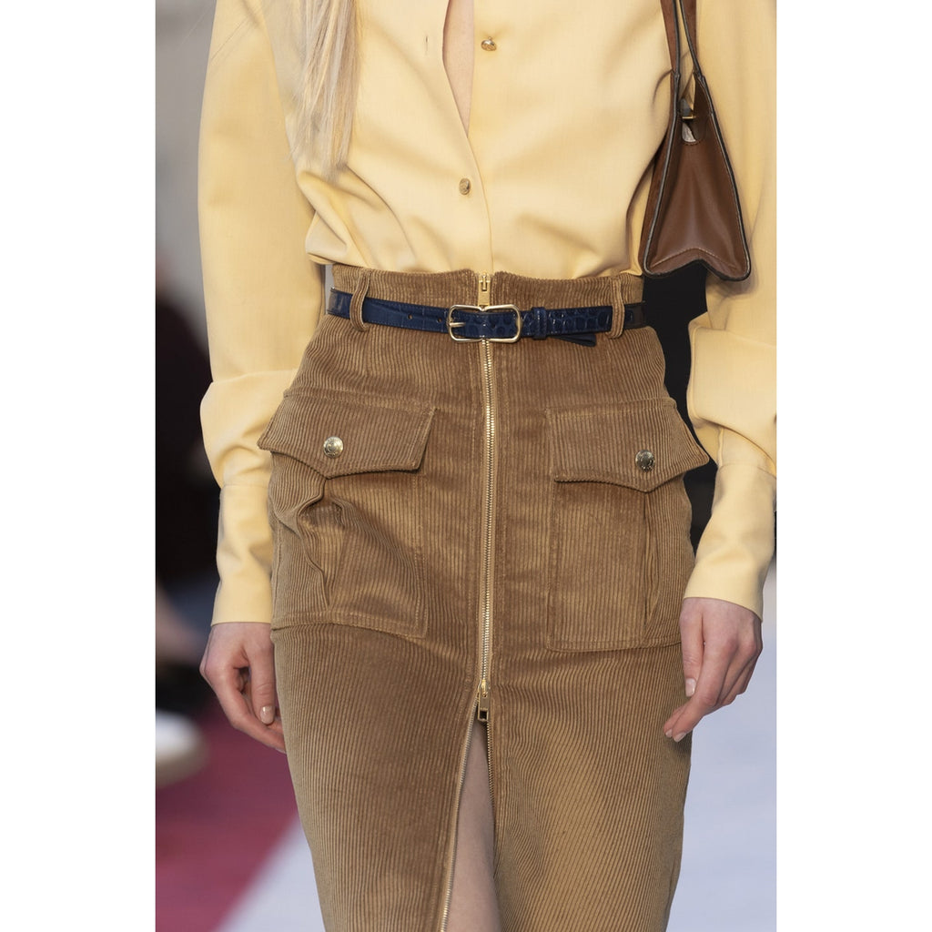 Corduroy Midi Pencil Skirt