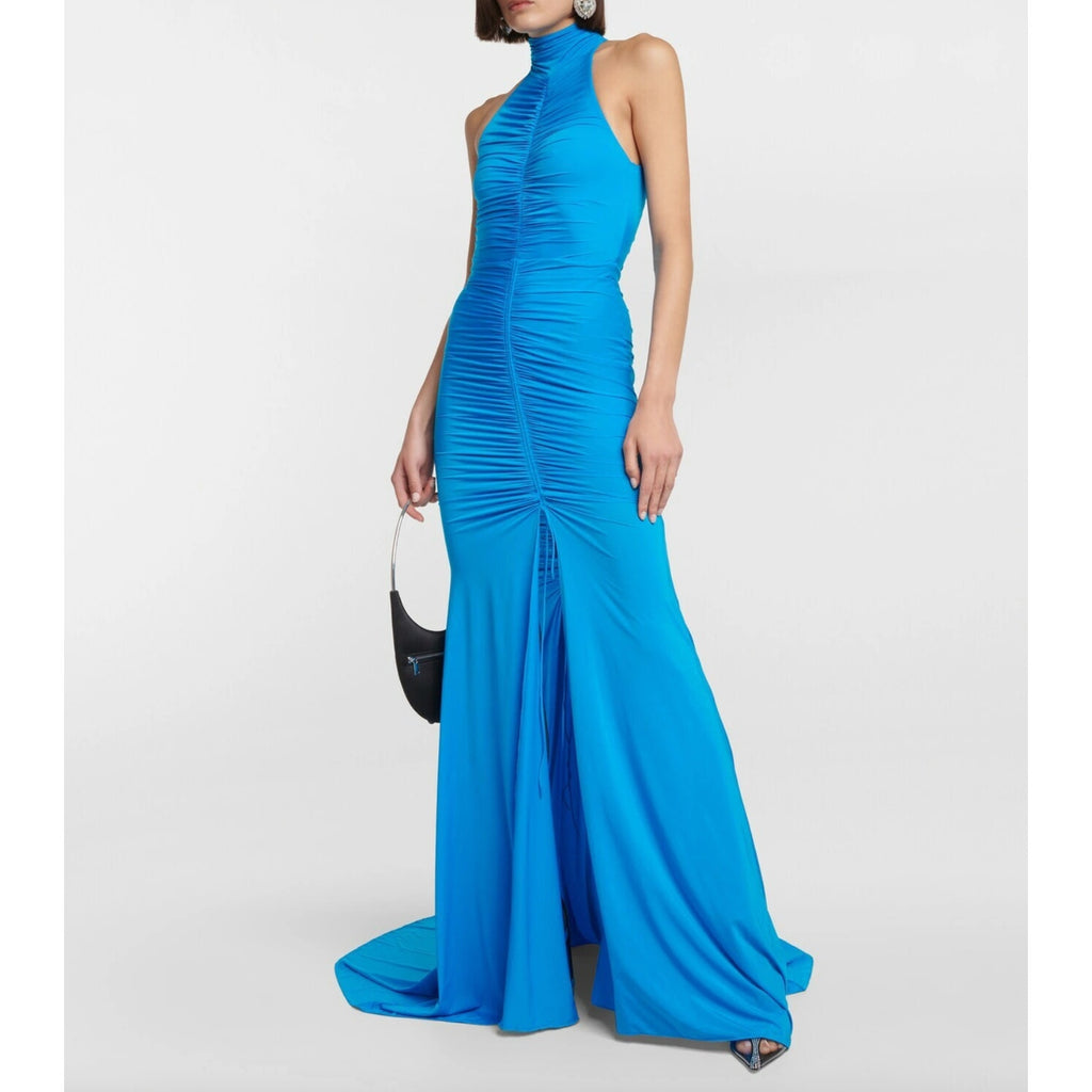 Lorne Halterneck Ruched Gown