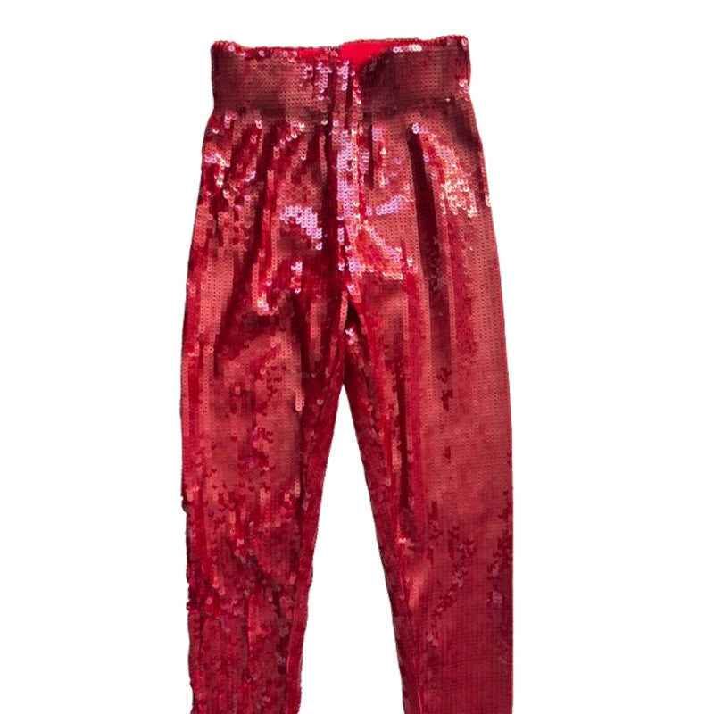 Stretch Sequin Legging With Ankle Zip Up