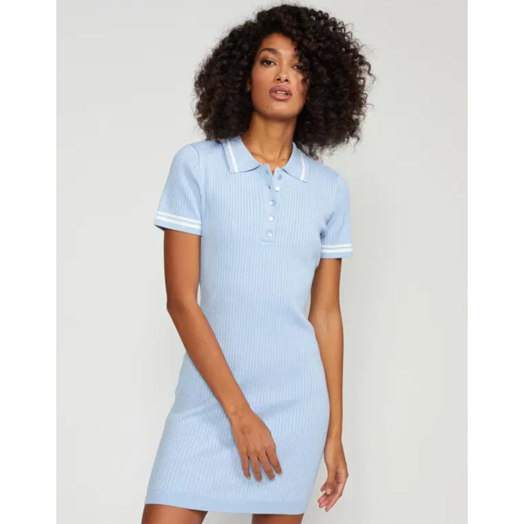Aqua Rib Knit Mini Dress