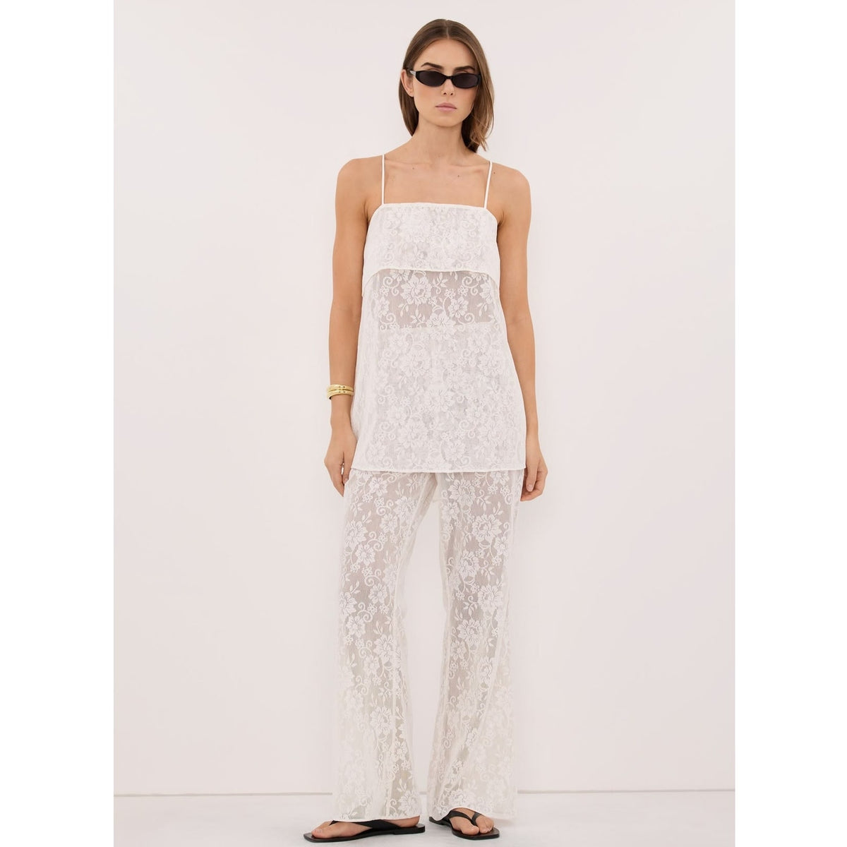 Anya White Lace Pant