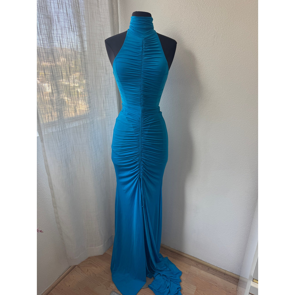 Lorne Halterneck Ruched Gown