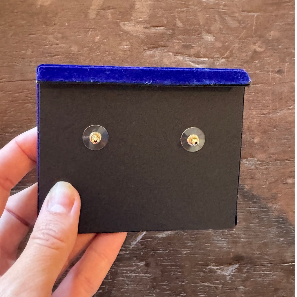 Gold Crystal Heart Earrings