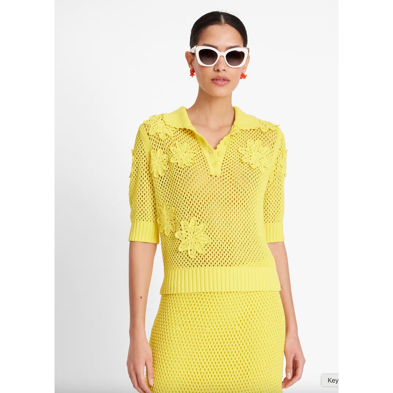 Crochet Knit Sweater & Midi Skirt SET