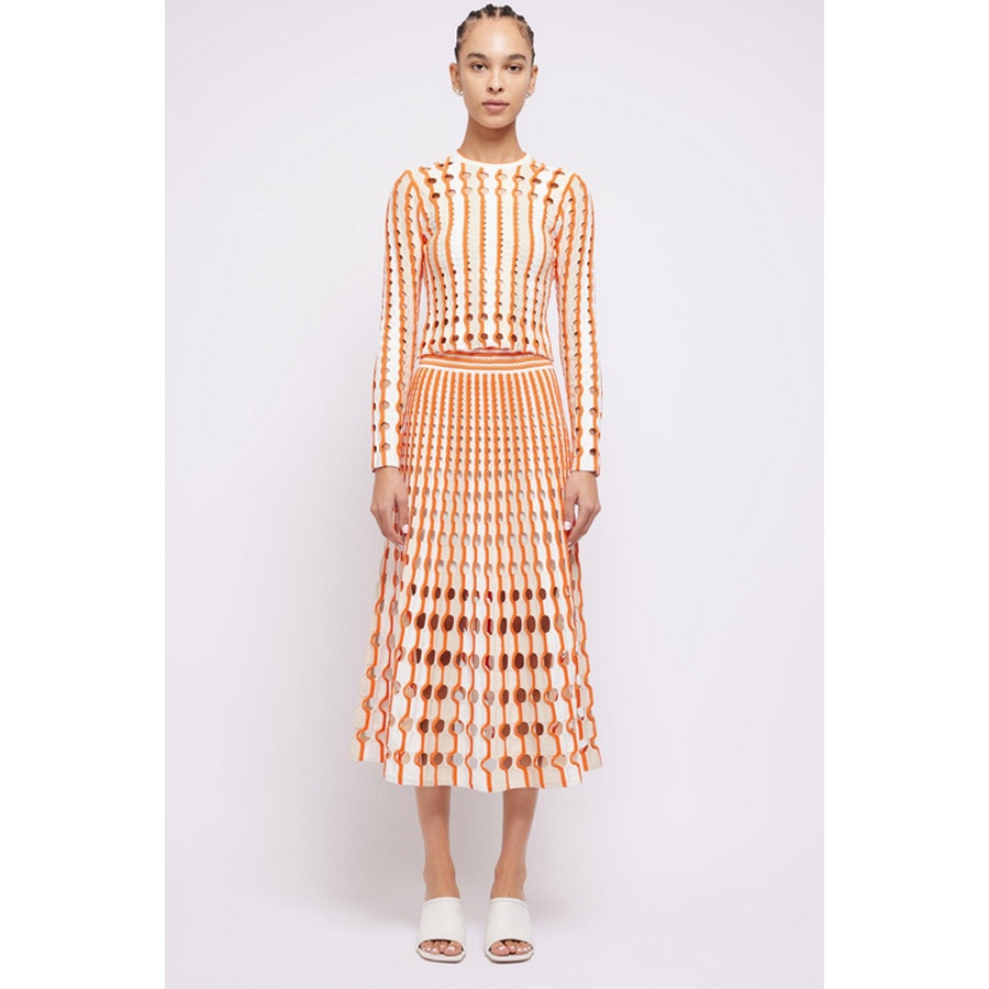 Tiana Cut-Out Knitted Top & Jax/Larken Midi Skirt SET