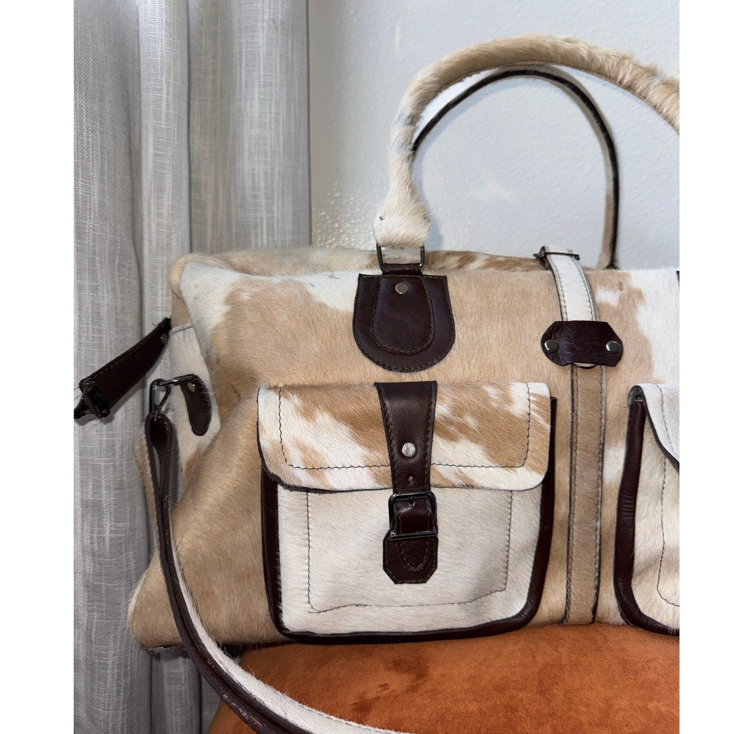 Handmade Cowhide Duffle Bag