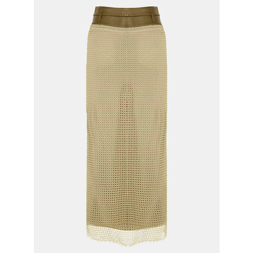 Diamond Lace Belted Column Skirt